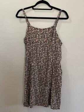Wallflower Black Pink Ditsy Floral Print Camisole Tank Top Dress Size XXL